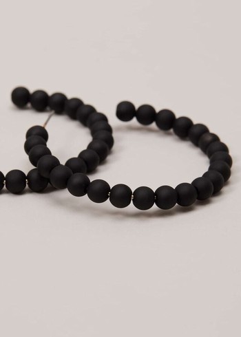 Phase Eight Matte Bead Hoop Jewellery Black USA | 7526043-TX